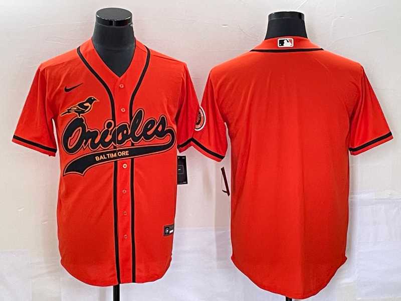 Mens Baltimore Orioles Orange Cool Base Stitched Baseball Jersey